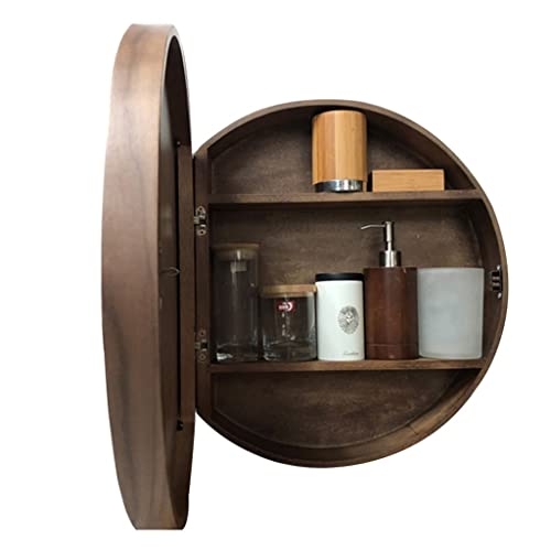 GHHDPDMJ Beleuchteter runder Medizinschrank mit Ablage 50/60/70 cm Badezimmerspiegelschrank Kosmetikspiegel inklusive von GHHDPDMJ