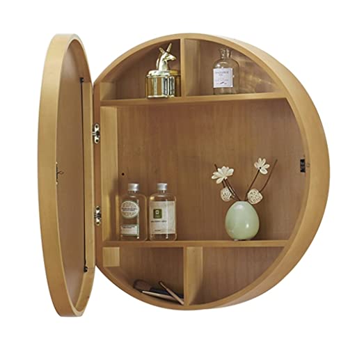GHHDPDMJ Beleuchteter runder Medizinschrank mit Ablage 50/60/70 cm Badezimmerspiegelschrank von GHHDPDMJ