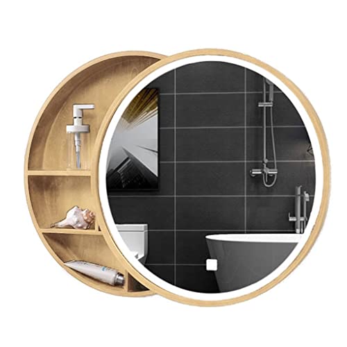 GHHDPDMJ Kosmetikspiegel, Medizinschrank mit Push-Pull-Spiegel für Schlafzimmer, Wohnzimmer, Badezimmer, intelligenter runder Spiegelschrank von GHHDPDMJ