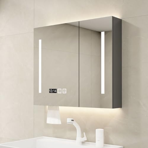 GHHDPDMJ LED-Badezimmerspiegelschrank mit Antibeschlagfunktion, moderner hängender Kosmetikspiegel mit intelligenter Touch-Steuerung, 3 Farboptionen von GHHDPDMJ