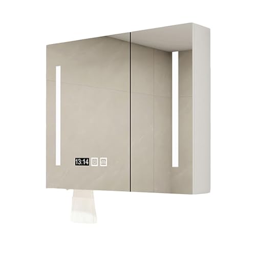 GHHDPDMJ LED-Badezimmerspiegelschrank mit intelligentem Kosmetikspiegel, moderner Hängeschrank mit Antibeschlagfunktion und Touch-Steuerung, 3-Farben-Beleuchtung GHHDPDMJ LED-Badezimmerspiegelschrank mit intelligentem Kosmetikspiegel, moderner Hängeschrank mit Antibeschlagfunktion und Touch-Steuerung, 3-Farben-Beleuchtung von GHHDPDMJ