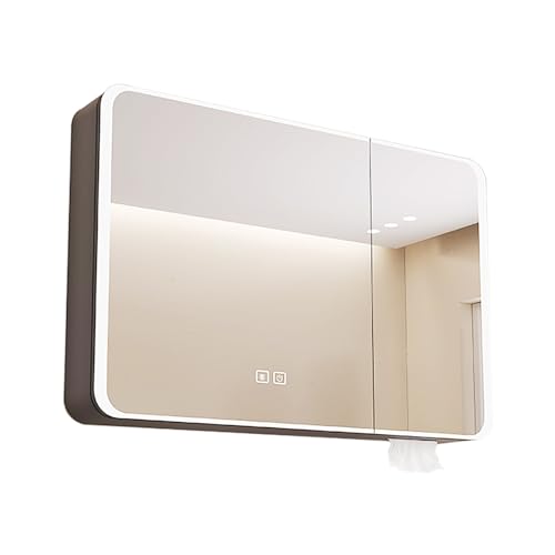 GHHDPDMJ Moderner Badezimmer-Wandschrank mit Beleuchtung und Stauraum für Schmuck, dunkelgrauer Spiegelschrank für Schlafzimmer und Ankleidezimmer, Geschenk GHHDPDMJ Moderner Badezimmer-Wandschrank mit Beleuchtung und Stauraum für Schmuck, dunkelgrauer Spiegelschrank für Schlafzimmer und Ankleidezimmer, Geschenk von GHHDPDMJ