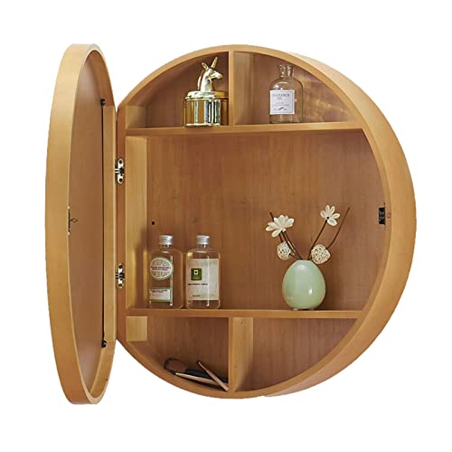 GHHDPDMJ Moderner Badezimmer-Wandschrank mit Schiebespiegel, Medizinschränke, runde Regale für Küche und Waschküche, hölzerner Schminkspiegelschrank, platzsparende Aufbewahrungslösung von GHHDPDMJ