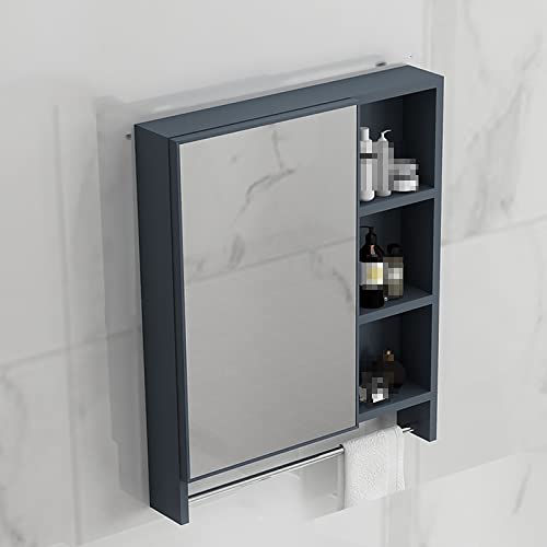 GHHDPDMJ Moderner Badezimmerschrank mit Spiegel und Metallscharnieren. Wandmontierter Spiegelschrank für Badezimmer, Schminktischspiegel mit verschiedenen Größen, Farboptionen Weiß/Schwarz/Blau. von GHHDPDMJ