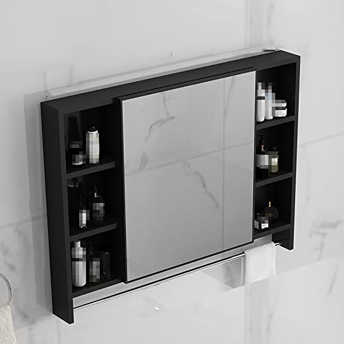 GHHDPDMJ Moderner Badezimmerschrank mit Spiegel. Wandmontierter Spiegelschrank mit Türscharnieren aus Metall. Mehrere stilvolle Schminktischspiegel in den Farboptionen Weiß/Schwarz/Blau. von GHHDPDMJ