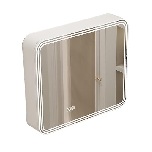 GHHDPDMJ Moderner Grauer Badezimmerspiegelschrank mit LED-Beleuchtung, wandmontierter Kosmetikschrank für über dem Waschbecken, 60 x 70 x 13 cm GHHDPDMJ Moderner Grauer Badezimmerspiegelschrank mit LED-Beleuchtung, wandmontierter Kosmetikschrank für über dem Waschbecken, 60 x 70 x 13 cm von GHHDPDMJ