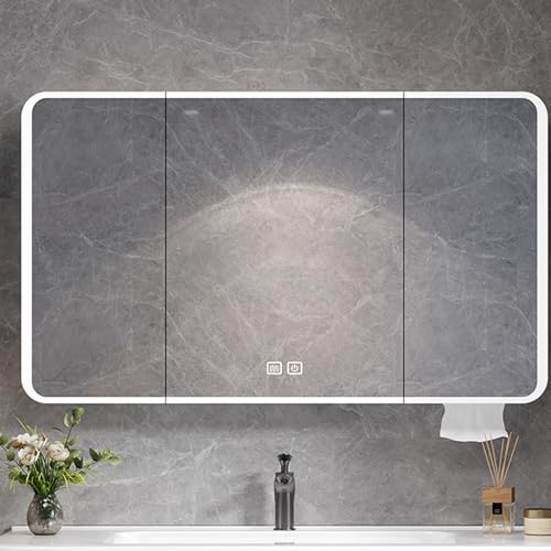 GHHDPDMJ Moderner LED-Badezimmerspiegelschrank mit Antibeschlag-Aluminium-Hängeschrank, schmalem Ablagefach, Touch-Schalter und integriertem Licht GHHDPDMJ Moderner LED-Badezimmerspiegelschrank mit Antibeschlag-Aluminium-Hängeschrank, schmalem Ablagefach, Touch-Schalter und integriertem Licht von GHHDPDMJ