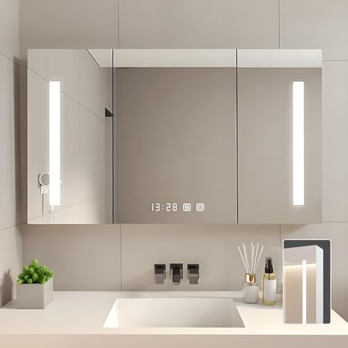 GHHDPDMJ Moderner LED-Badspiegelschrank mit Stauraum und stufenloser Dimmfunktion von GHHDPDMJ