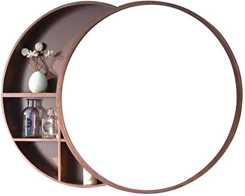 GHHDPDMJ Moderner runder Spiegelschrank mit Holzrahmen für Badezimmer und Wohnzimmer. 2-in-1-Kosmetikspiegel und Aufbewahrungsschrank für den Friseursalon. Stilvoller und funktionaler Spiegelschrank GHHDPDMJ Moderner runder Spiegelschrank mit Holzrahmen für Badezimmer und Wohnzimmer. 2-in-1-Kosmetikspiegel und Aufbewahrungsschrank für den Friseursalon. Stilvoller und funktionaler Spiegelschrank von GHHDPDMJ