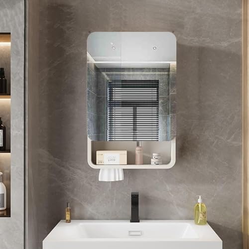 GHHDPDMJ Rechteckiger Badezimmerspiegelschrank, Badezimmer-Wandschrank, geräuschloses Scharnier, wasserdicht und feuchtigkeitsbeständig, Badezimmer-Medizinschrank mit großer Kapazität, Stauraum aus A von GHHDPDMJ