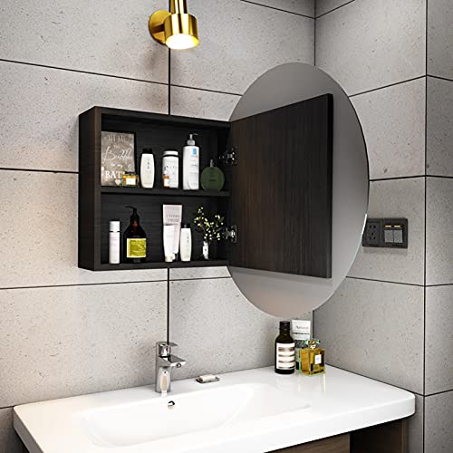 GHHDPDMJ Runder Badezimmerspiegelschrank mit hölzernem Lagerregal, hochauflösender silberner Spiegel, an der Wand montierter Medizinschrank zur Aufbewahrung im Badezimmer GHHDPDMJ Runder Badezimmerspiegelschrank mit hölzernem Lagerregal, hochauflösender silberner Spiegel, an der Wand montierter Medizinschrank zur Aufbewahrung im Badezimmer von GHHDPDMJ