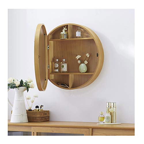 GHHDPDMJ Runder Kosmetikspiegelschrank zur Wandmontage mit dreistufigem Schiebe-Stauraum und Holzrahmen GHHDPDMJ Runder Kosmetikspiegelschrank zur Wandmontage mit dreistufigem Schiebe-Stauraum und Holzrahmen von GHHDPDMJ