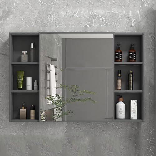 GHHDPDMJ Wandmontierter Aufbewahrungsschrank, Badezimmer-Wandaufbewahrungsschrank, hochauflösender Spiegel, leicht zu reinigen, Badezimmer-Wandschrank mit Dämpfungs- und Pufferzubehör (Größe: 40/50/6 von GHHDPDMJ