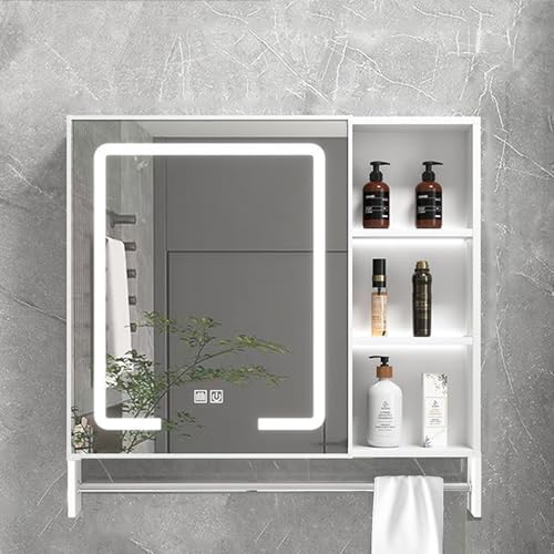 GHHDPDMJ Wandmontierter Aufbewahrungsschrank, intelligenter Badezimmer-Medizinschrank, hochauflösender Spiegel, Beschlagentfernungsfunktion mit einem klick, Badezimmer-Wandaufbewahrungsschrank mit Be von GHHDPDMJ