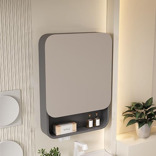 GHHDPDMJ Wandmontierter Badezimmerspiegelschrank, Badezimmer-Wandaufbewahrungsschrank mit großer Kapazität und Stauraum darunter, Badezimmer-Wandgarderobe aus Aluminiumlegierung mit geräuschlosem Sch GHHDPDMJ Wandmontierter Badezimmerspiegelschrank, Badezimmer-Wandaufbewahrungsschrank mit großer Kapazität und Stauraum darunter, Badezimmer-Wandgarderobe aus Aluminiumlegierung mit geräuschlosem Sch von GHHDPDMJ