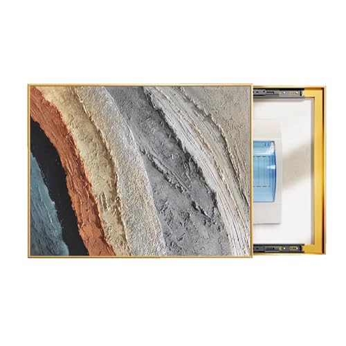 Dekorativer Zählerschrank Horizontal Schalttafelabdeckung Elektrischer Zählerkasten Dekorativ Schlafzimmer(E,70x50cm) von GHHQQZ