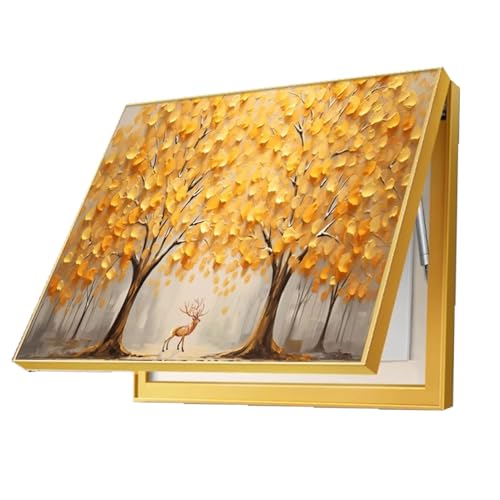 Elektrizitätskasten Abdeckung Malerei Nach Oben Geöffnet Stromkasten Verkleidung Electric Meter Box Cover Wohnzimmer(E,70x50cm) von GHHQQZ
