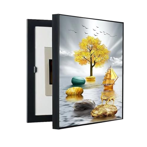 Elektrizitätsverteilerkasten Wandkunst Vertikal Zählerkasten Dekorativ Malerei Lackierung Versteckter Schalttafeln Korridor(E,60x70cm) von GHHQQZ