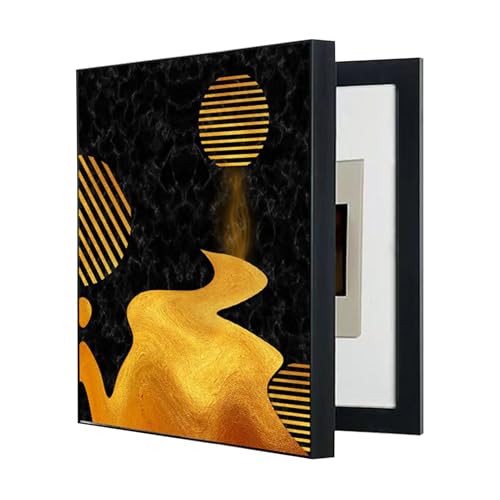 GHHQQZ Decorative Painting Electricity Meter Switch Panel Cover Kein Bohren Erforderlich Stromzähler Box Dekoration Wohnzimmer Hotel(C,30x40cm) von GHHQQZ
