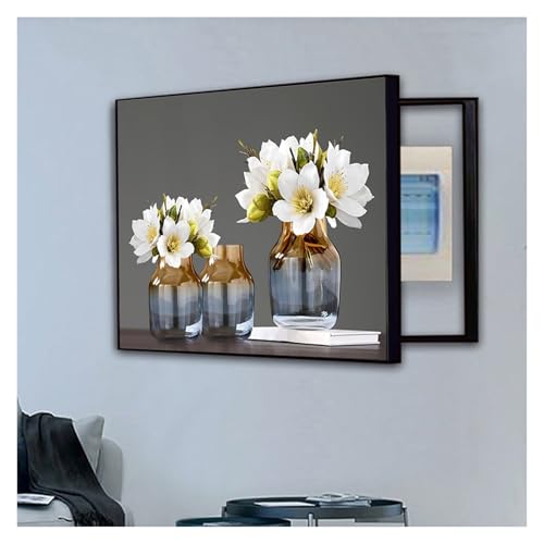 GHHQQZ Dekorative Malerei Zählerkästen Links Angeschlagen Electric Meter Box Cover Switch Panel Cover Esszimmer Wohnzimmer(B,35x45cm) von GHHQQZ