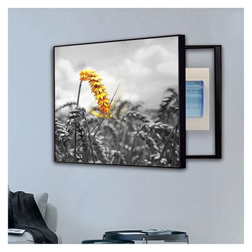 GHHQQZ Dekorative Malerei Zählerkästen Links Angeschlagen Electric Meter Box Cover Switch Panel Cover Esszimmer Wohnzimmer(C,35x45cm) von GHHQQZ