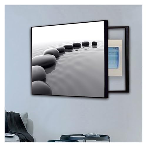 GHHQQZ Elektrizitäts Zählerbox Dekorative Malerei Schwarzer Rahmen Zählerkasten Abdeckung Meter Box Wandkunst Schlafzimmer Küche(A,40x50cm) von GHHQQZ