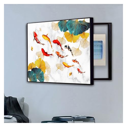 GHHQQZ Elektrizitäts Zählerbox Dekorative Malerei Schwarzer Rahmen Zählerkasten Abdeckung Meter Box Wandkunst Schlafzimmer Küche(E,35x45cm) von GHHQQZ