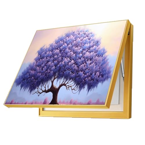 Lackierung Verteilerkasten Dekoration mit Hydraulischem Hebel Versteckter Zählerkasten Abdeckung Schalttafel Eingangshalle(A,80x60cm) von GHHQQZ
