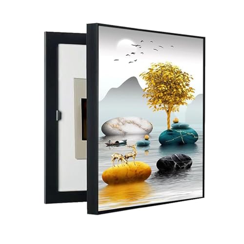 Verkleidung der Zählertafel Maskierung von Verteilerkästen Einfache Installation Malerei für Sicherungsabdeckung Wohnbereich(A,60x80cm) von GHHQQZ