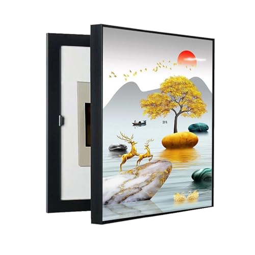 Verkleidung der Zählertafel Maskierung von Verteilerkästen Einfache Installation Malerei für Sicherungsabdeckung Wohnbereich(D,35x45cm) von GHHQQZ