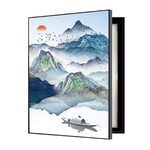 Wand-Dekorabdeckung für Sicherungskasten Geöffnet Nach Links Maskierung Von Verteilerkästen Zählerkasten Abdeckung Arbeitszimmer(A,60x70cm) von GHHQQZ