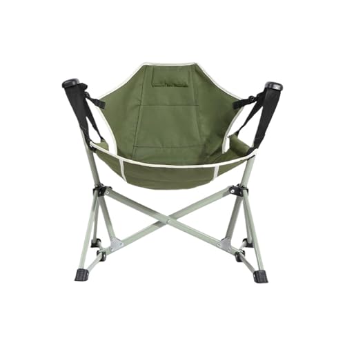 Anglerstuhl Camping Stuhl Freizeit Schaukelstuhl Hohe Rückenlehne Klapp Liege Camping Schaukelstuhl Garten Schaukelstühle Klappstuhl(Olive Green S) von GHHZML