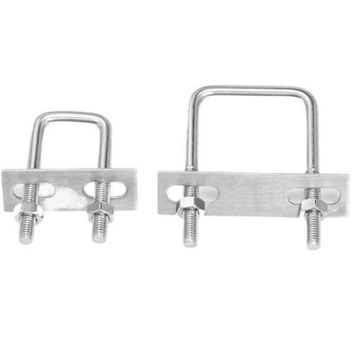 Bügelschelle 1/2 Stück M8 M10 304 Edelstahl-Vierkant-U-Bolzen mit Muttern, Rohrmutter, Bolzenklemme Rahmengurten, Innenbreite 40–150 mm(M8x50x90(2pcs)) von GHHZML