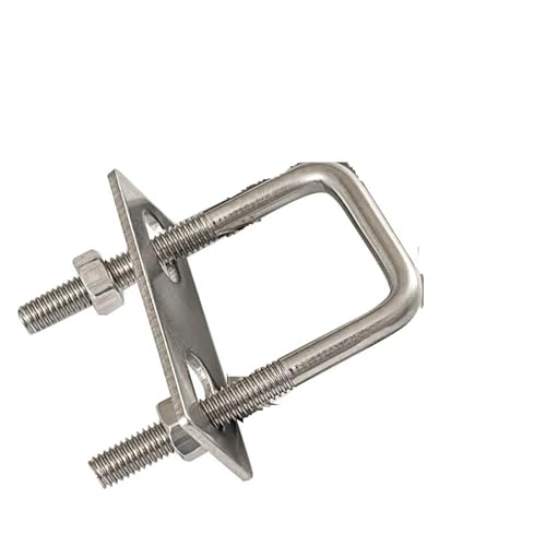 Bügelschelle 304 Edelstahl-Vierkantklemme, rechtwinklige U-Klemme, U-Bolzen, Schraube, U-Quadrat-Klemme, Schnalle, quadratische Rohrschelle(M8 25x100mm 4pcs) von GHHZML