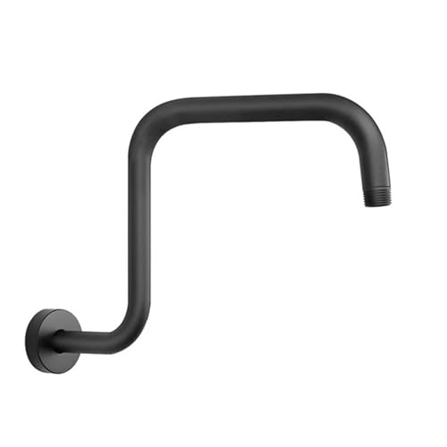 Duschkopf VerläNgerung 13 zoll Dusche Halterung Mit Decke Halterung Dusche Kopf Verlängerung Regen Dusche Arm Bad Sprayer Kopf Adapter Zubehör(Black) von GHHZML
