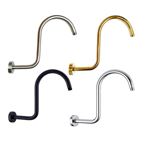 Duschkopf VerläNgerung Bad Sprayer Ellenbogen Arm Regenduschkopf Arm Stange Zubehör Verlängerungsrohr Wandmontage Dusche Auslassrohr Flanschabdeckung(DA S BLACK) von GHHZML