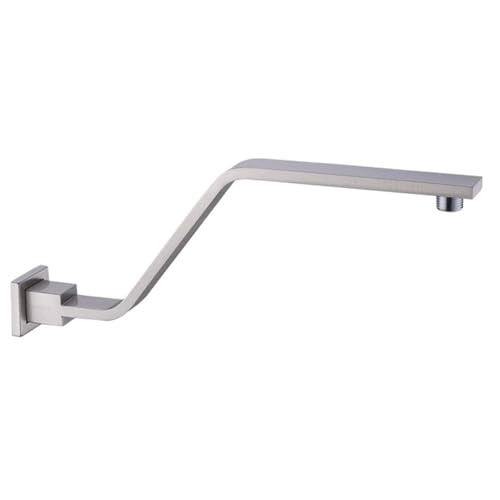 Duschkopf VerläNgerung Duscharmverlängerung aus Messing, erhöhter Duschkopfhalter, Chrom, gebürstetes Nickel, schwarze Wandmontage, feste Halterung, Bar-Zubehör(Brushed Nicket) von GHHZML