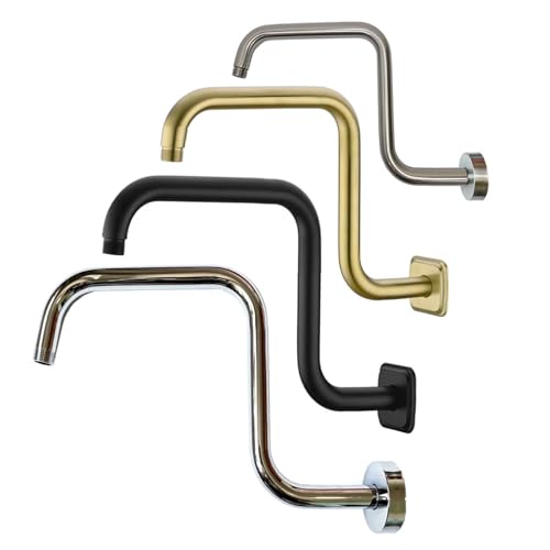 Duschkopf VerläNgerung Regenduscharm, Badezimmer-Sprühkopf, Adapter, Zubehör, Verlängerungsrohr, Wandmontage, Dusche, Wasserauslassrohr, Flanschabdeckung(N CHROME) von GHHZML