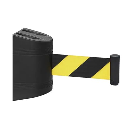 GHHZML Absperrband Ausziehbar Feste Wandhalterung, einziehbare Gürtelbarriere, Absperrungen zur Kontrolle von Menschenmengen, Isolationsband for Wandbarrieren(Black,2meters) von GHHZML