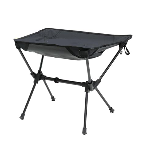 GHHZML Anglerstuhl Campinghocker Tragbarer Faltbarer Campingstuhl MIni Fishing Moon Chair Rucksackhocker mit rutschfesten Füßen for Campingzubehör(Black) von GHHZML