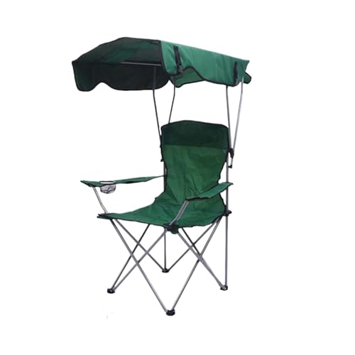 GHHZML Anglerstuhl Klappbarer Baldachinstuhl mit Schatten, tragbarer Liegestuhl, Strandstuhl for Rasen, Camping, Picknick, Angeln im Freien, bequemer Liegesitz(Green) von GHHZML
