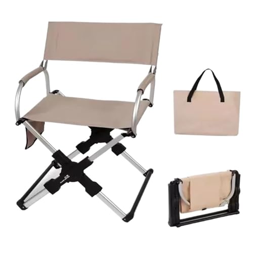 GHHZML Anglerstuhl Outdoor Camping Stuhl Strand Angeln Stuhl Aluminium Legierung Reisen Wandern Picknick Freizeit Sitz(Khaki) von GHHZML