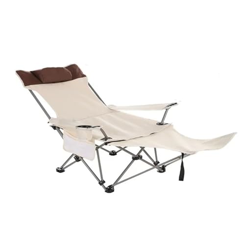 GHHZML Anglerstuhl Outdoor Folding Camp Stuhl Rückenlehne Mit Fußstütze Tragbare Bett Nickerchen Stuhl for Camping Angeln Faltbare Strand Lounge Stuhl(02) von GHHZML