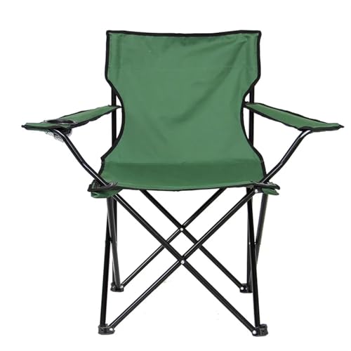 GHHZML Anglerstuhl Outdoor Klappstuhl 600D Oxford Stoff Camping Kunst Skizzieren Camping Angeln Rückenlehne Armlehne Strand Stuhl(Green 50x50x80) von GHHZML