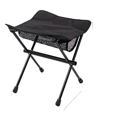 GHHZML Anglerstuhl Tragbarer Moon Chair Outdoor Klappbarer ultraleichter Camping-Strandstuhl aus Aluminiumlegierung Maza Angelhocker(Black) von GHHZML