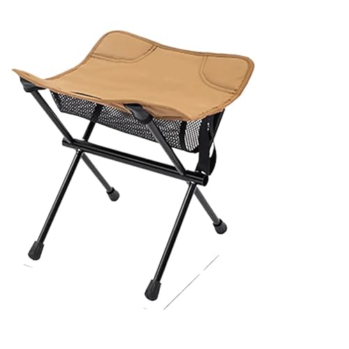 GHHZML Anglerstuhl Tragbarer Moon Chair Outdoor Klappbarer ultraleichter Camping-Strandstuhl aus Aluminiumlegierung Maza Angelhocker(Khaki) von GHHZML