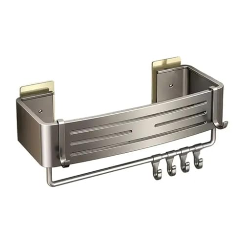GHHZML Duschablage 1pc Bad Regal Handtuch Rack Starke Last-Lager Entwässerung Loch Design Kein Bohren Regal Rack Dusche Veranstalter(Grey B) von GHHZML