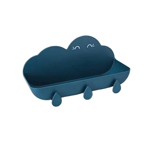 GHHZML Duschablage 1pc Nette Wolke Form Wand Regal Montiert Wolke Bad Kreative Dusche Regale Spielzeug Lagerung Rack Schwimm Badezimmer Organizer(1pc Dark Blue) von GHHZML