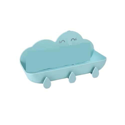GHHZML Duschablage 1pc Nette Wolke Form Wand Regal Montiert Wolke Bad Kreative Dusche Regale Spielzeug Lagerung Rack Schwimm Badezimmer Organizer(1pc Light Blue) von GHHZML