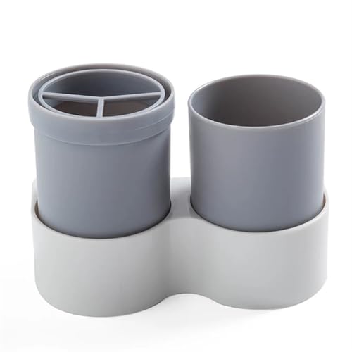 GHHZML Duschablage Zahnbürste Fall Reise Kunststoff Tragbare Tasse Abdeckung for Zahnpasta Zahnbürste Box Halter Abdeckung Wand Stehen Badezimmer Zubehör(Gray Case) von GHHZML